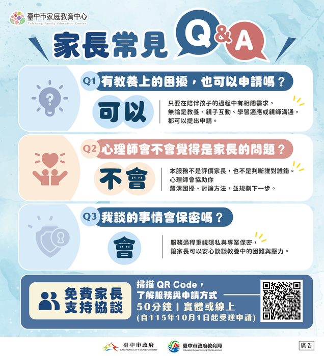 115年度臺中市家庭教育中心家長支持協談服務試辦計畫DM2