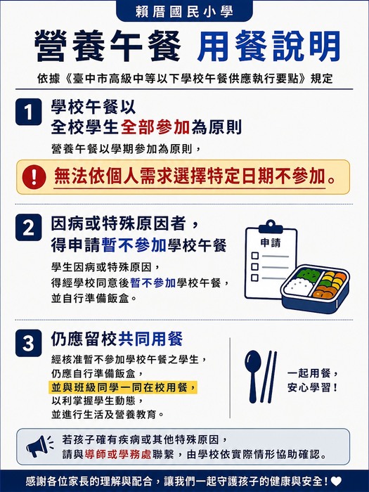午餐說明